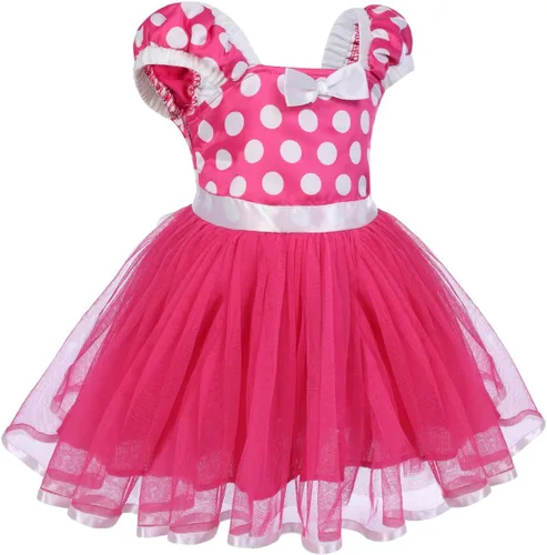 Vista 2 de IWEMEK - Maillot de ballet con diadema para niña con lunares, disfraz con diadema, leotardo