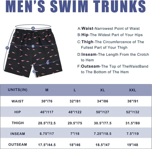 Vista 6 de American Trends Traje de baño para hombre, de secado rápido, con forro de compresión