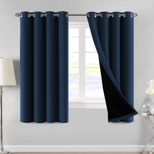 Vista 30 de MeilleMaison Paneles de cortina 100 % opacas para ventana de dormitorio, bloqueo de luz completa, de 84 pulgadas de largo, con aislamiento térmico