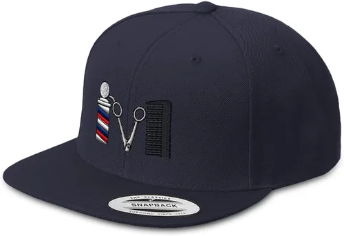Vista 15 de Speedy Pros Gorra Snapback para hombre, de ala plana, con logotipo de peluquero, bordado, de acrílico