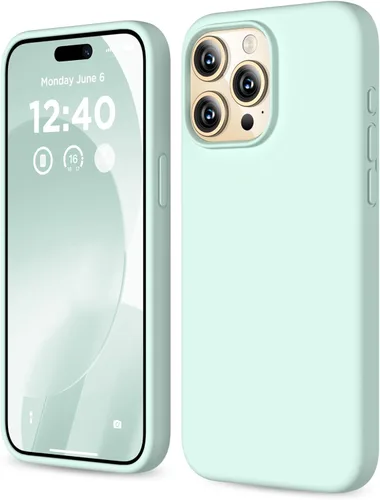 Vista 29 de Funda compatible con iPhone 15 Pro, funda de silicona líquida, funda protectora de cuerpo completo a prueba de golpes, funda delgada para teléfono