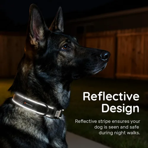 Vista 5 de Collar de perro personalizado ilFindYou con etiqueta de código QR para identificación de mascotas, collar reflectante de seguridad, adecuado