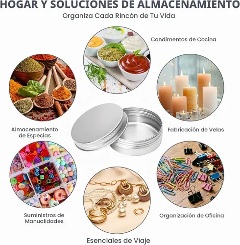 Vista 7 de Moretoes Paquete de 8 latas de 2 onzas con tapas, recipientes de lata