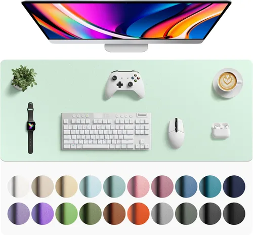 Vista 127 de Aothia - Protector de escritorio de cuero sintético grande, base antideslizante para mouse y superficie para escribir, impermeable, fácil de Agua