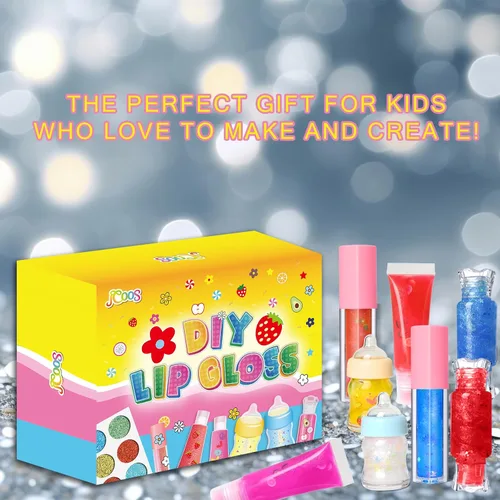 Vista 8 de Jcoos Kit de fabricación de brillo de labios, kit de brillo de labios divertido para niños, haz tu propio kit de brillo de labios