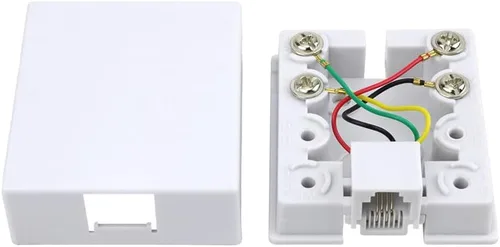 Vista 3 de Skywalker Conector de teléfono modular de montaje en superficie (blanco)