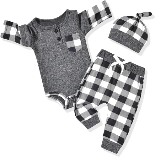 Vista 11 de Aalizzwell Conjunto de Ropa para Bebé Recién Nacido, Niños, Otoño e Invierno Camouflaje
