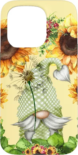 Vista 14 de Floral Sunflower Motif for Dandelion Lovers and Summer Gnome Case for iPhone 17