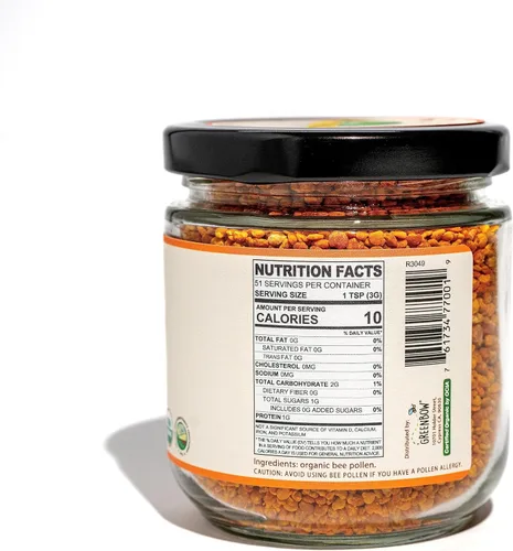 Vista 2 de Polen de abejas – 100% orgánico greenbow USDA Certificado Orgánico, Puro, y Natural Abeja Polen – Super alimento repleto de Proteínas, vitaminas