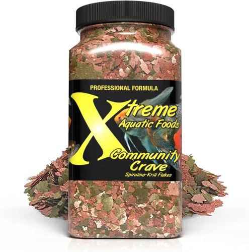 Vista 9 de Xtreme Community Crave Flake - Mezcla de krill y espirulina para colores vibrantes, apoyo inmunológico y salud digestiva, nutrición de peces