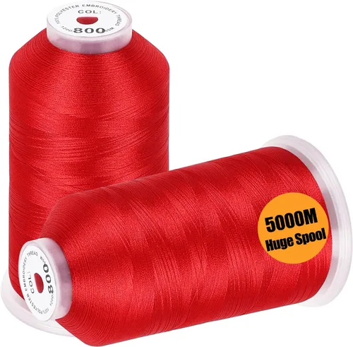 Vista 12 de New brothread - 2 bobinas enormes de 5000 m cada una de hilo de poliéster para máquina de bordar 40WT para máquinas comerciales y domésticas