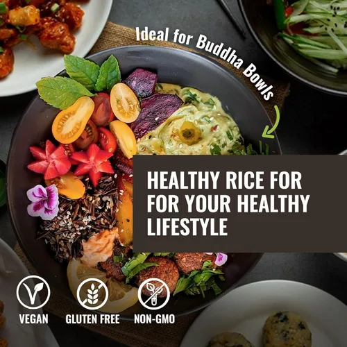 Vista 5 de 1 paquete de 8 onzas de arroz silvestre, todo natural, sin gluten, sin OMG, kosher y vegano puro de grano largo, alimento saludable para toda