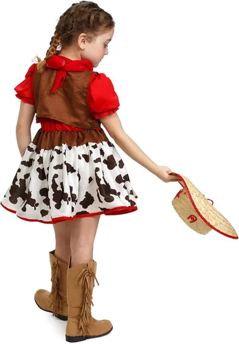 Vista 2 de Dress Up America Disfraz de vaquera para niños, disfraz del salvaje oeste para niñas