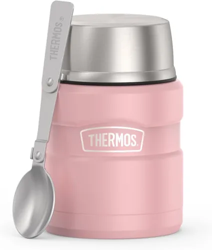 Vista 33 de THERMOS Stainless King Tarro de alimentos aislado al vacío con cuchara, 16 onzas, verde militar