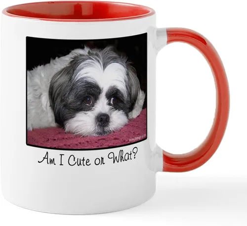 Vista 37 de CafePress Cute Shih Tzu Dog Mugs - Taza de café de cerámica de 11 oz (11.0 fl oz)