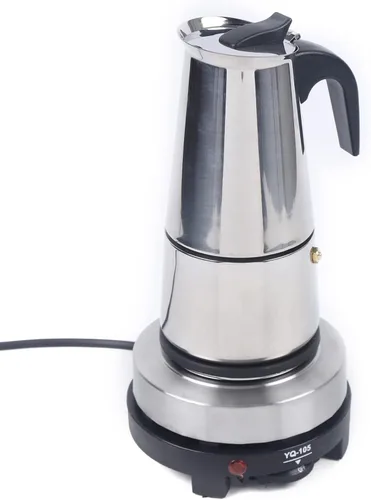 Vista 8 de Cafetera de café para estufa, cafetera de acero inoxidable Moka Pot Mocha Greca, máquina multifuncional para el hogar y campamento (4 tazas)