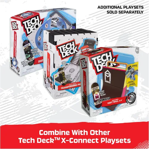 Vista 5 de TECH DECK, The Berrics Transforming Park, X-Connect Park Creator, set de juego plegable de 30 pulgadas de ancho con almacenamiento y monopatín