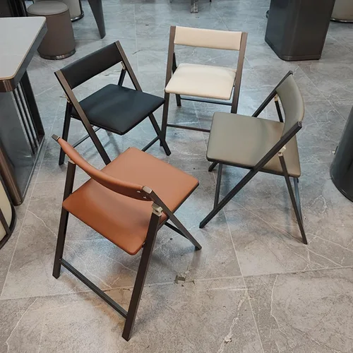 Vista 2 de 2 sillas deportivas para adultos, sillas de oficina plegables tapizadas, silla de salón portátil al aire libre para oficina, cocina (negro, grande)