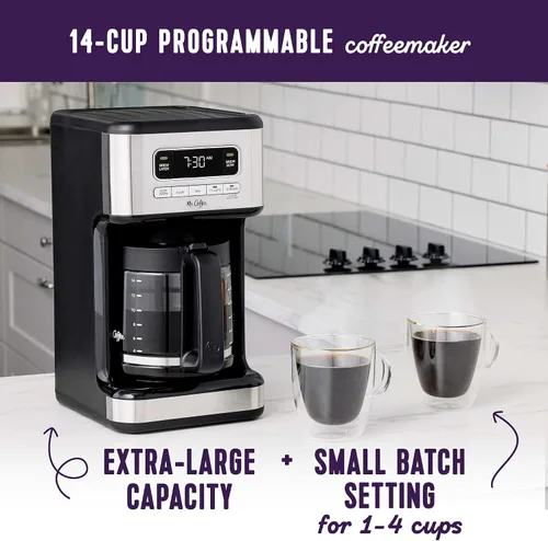 Vista 2 de Mr. Coffee - Cafetera programable de 14 tazas de acero inoxidable