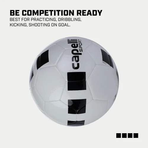 Vista 5 de Capelli Sport Balón de fútbol de tamaño 5, 4 cubos del equipo clásico FIFA Balón de fútbol básico para jugadores jóvenes y adultos, entrenamiento al