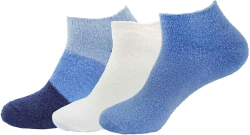 Vista 32 de BambooMN Calcetines de spa de nailon mullidos con infusión de aloe para mujer, color morado lavanda, 3 pares