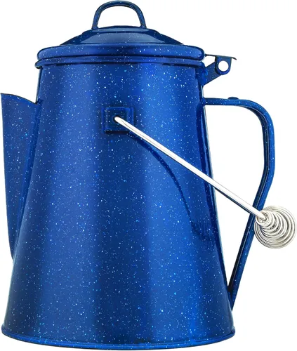 Vista 9 de COLETTI Hervidor clásico de camping de 60 onzas, tetera de té y campamento, sin aluminio ni plástico, ideal para hervir agua [esmalte negro]