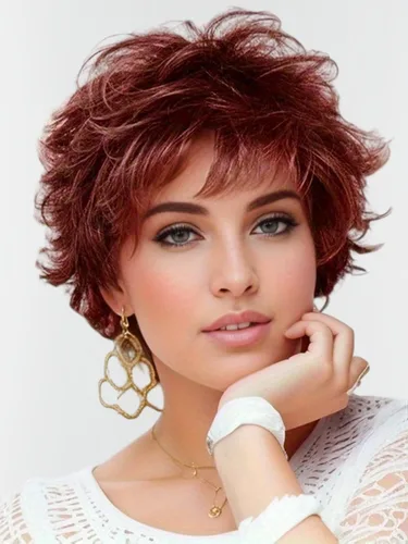 Vista 12 de TISHINING Pelucas rubias cortas en capas para mujeres blancas, longitud de la barbilla, color rubio ceniza, parte lateral, peluca Pixie Bob, cabello