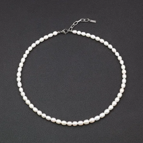 Vista 4 de COAI Collar de perlas de agua dulce para mujer y niña, Perla de agua dulce, Agua dulce perla
