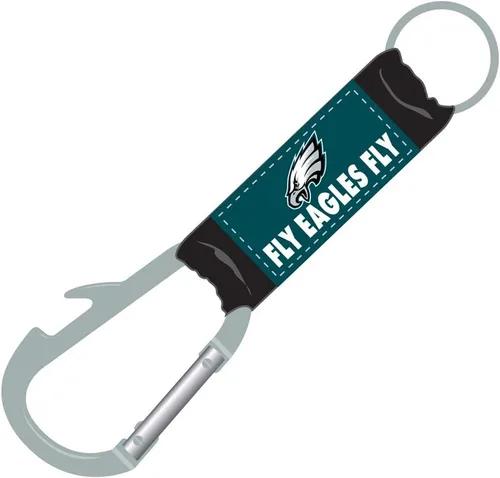 Vista 2 de Philadelphia Eagles Fly Eagles Fly Tagline Mosquetón Llavero con abrebotellas integrado