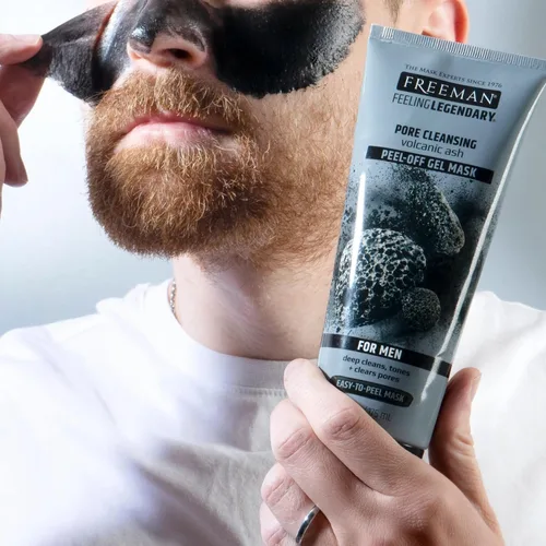 Vista 5 de FREEMAN Mascarilla facial de gel pelable de ceniza volcánica, limpieza profunda, elimina la suciedad de los poros, no se seca demasiado, fácil
