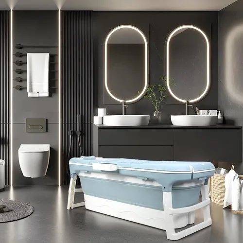 Vista 7 de Bañera plegable para adultos, bañera portátil con cubierta, para spa