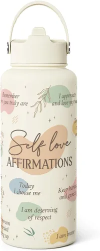 Vista 8 de Regalo de repostería para mujeres, botella de agua de acero inoxidable de 32 oz con tapa y popote, botellas aisladas estéticas de dulces, regalos
