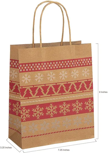 Vista 2 de Bolsas para manualidades, diseño con estampado nórdico, color rojo y blanco