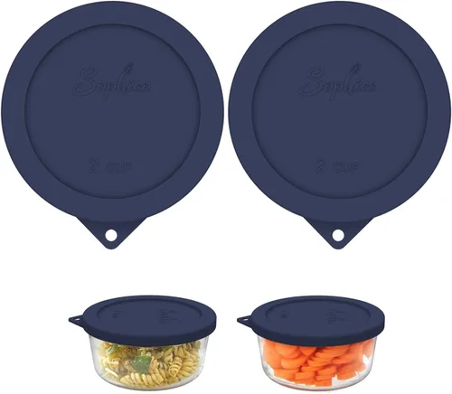 Vista 16 de Sophico - Tapas redondas de silicona para recipiente de almacenamiento de 2 tazas, reemplazo para Pyrex 7200-PC y cuencos de vidrio Anchor Hocking