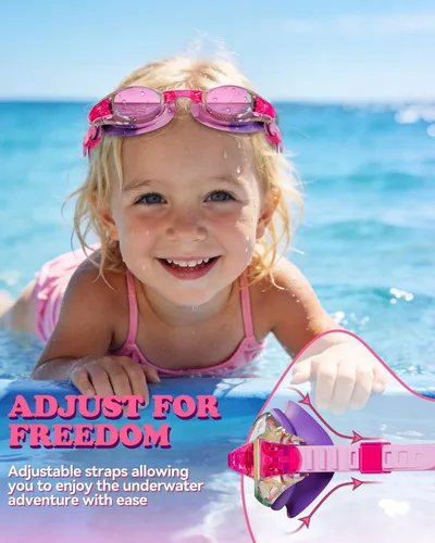 Vista 4 de Aegend - Paquete de 2 gafas para niños, gafas de natación para niños de 4 a 16 años, niños y niñas jóvenes, gafas de piscina antivaho, impermeables
