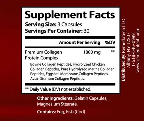 Vista 5 de Colágeno premium para adultos contiene colágeno tipo I, II, III, IV, V, V, 1800 mg - Crecimiento del cabello más rápido y saludable, uñas más