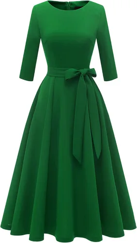 Vista 23 de DRESSTELLS Vestidos de cóctel para mujer, vestido vintage de boda para Negro