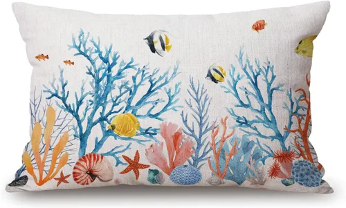 Vista 14 de Solekla Fundas de almohada con puntos dálmatas de 12 x 20 pulgadas, funda de almohada lumbar decorativa para el hogar, funda de cojín de lino