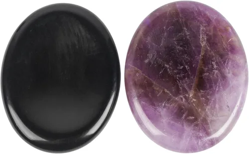 Vista 6 de Piedra calmante para el pulgar, en forma de gota, para relajar el estrés y curación con cristal Reiki, cabe en la palma de la mano