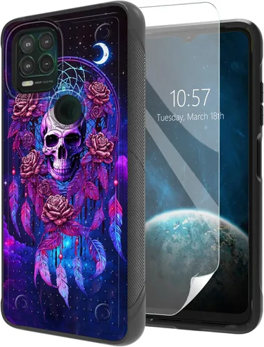 Vista 17 de Funda para Moto G Stylus 5G 2021 con protector de pantalla, a prueba de golpes, 2 en 1, parte trasera duradera de policarbonato duro texturizado