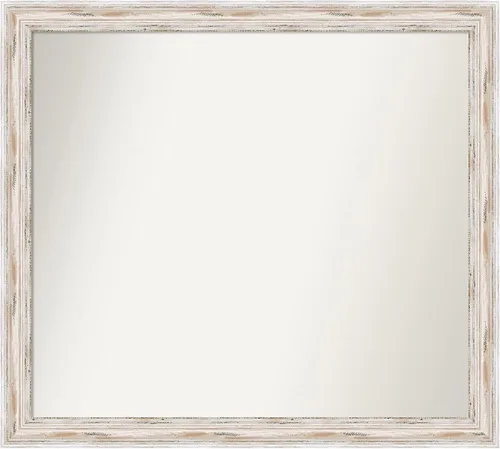 Vista 202 de Amanti Art Espejo personalizado, espejo de baño estrecho Alexandria White Wash, espejo de pared o espejo de tocador de baño sobre el fregadero