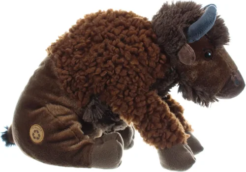 Vista 3 de The Petting Zoo - Peluche de bisonte, regalos para niños, animales del zoológico salvaje, colección Wild Onez, juguete de peluche de bisonte sentado