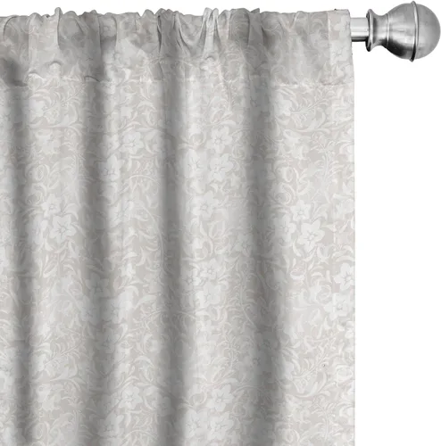 Vista 16 de Ambesonne Paquete de 2 cortinas otoñales para ventana, diseño otoñal con formas intrincadas en espiral y estampado de hojas voladoras, juego ligero