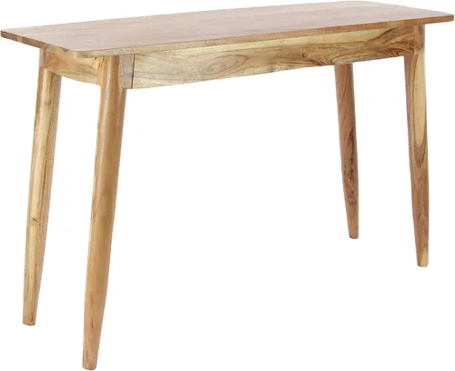 Vista 6 de Deco 79 Mesa consola rectangular de madera con asas plateadas, 45 x 16 x 29 pulgadas, marrón