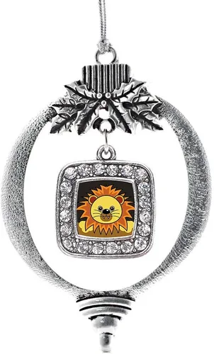 Vista 198 de Inspired Silver - Adorno con dije de reina de rodillo - Adornos navideños cuadrados de plata con joyas de circonita cúbica