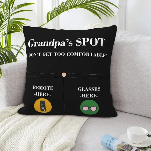 Vista 5 de Funda de almohada con dos bolsillos, regalo de nieta para abuelo, funda de almohada cuadrada de doble cara para decoración del hogar del sofá