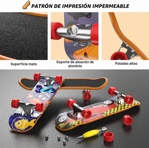 Vista 3 de Minipatinetas para Dedos 12PCS Juego Profesional de Tablas para Dedos Creativas Movimiento de Dedos, Kit Inicial de Mini Skateboards Favoritos de 12