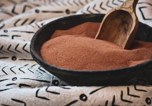 Vista 6 de Esmalte mineral rojo arena para cuerpo y cara, exfoliante profundo con arena mineral del desierto, ingredientes naturales, cuidado de la piel