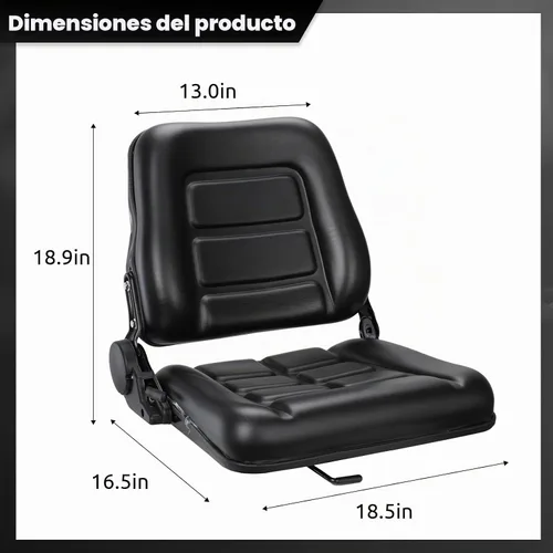 Vista 6 de yeesport Asiento de Montacargas Asiento Universal de Tractor, Asiento Plegable de Montacargas con Respaldo de Ángulo Ajustable, Cómodo Asiento