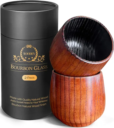 Vista 7 de HWISDMIG Vaso de madera carbonizada de 12 onzas, regalos de bourbon para 1 paquete carbonizado